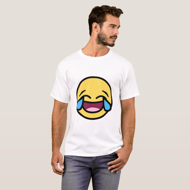T-shirt visage riant pleurant/emoji impressionnant (Devant entier)