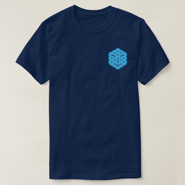 T-shirt Visage sacré - Arcturien, Bleu. (Design devant)