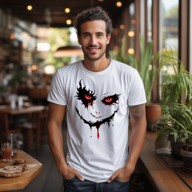 T-shirt Visage Sombre aux Yeux Enflammés (Créateur téléchargé)