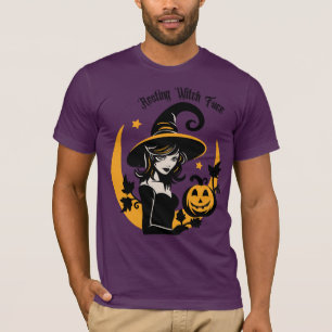 T-Shirt Visage Sorcière Repose - Halloween élégant