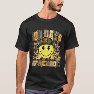 T-shirt Visage Souriant 100ème Jour D'école Camo Enseignan