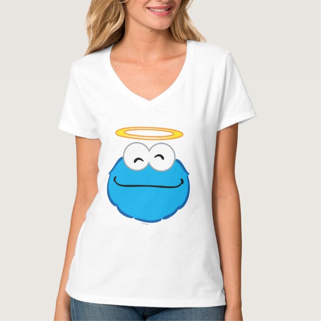 T-shirt Visage Souriant avec un Halo et un Biscuit (Devant)