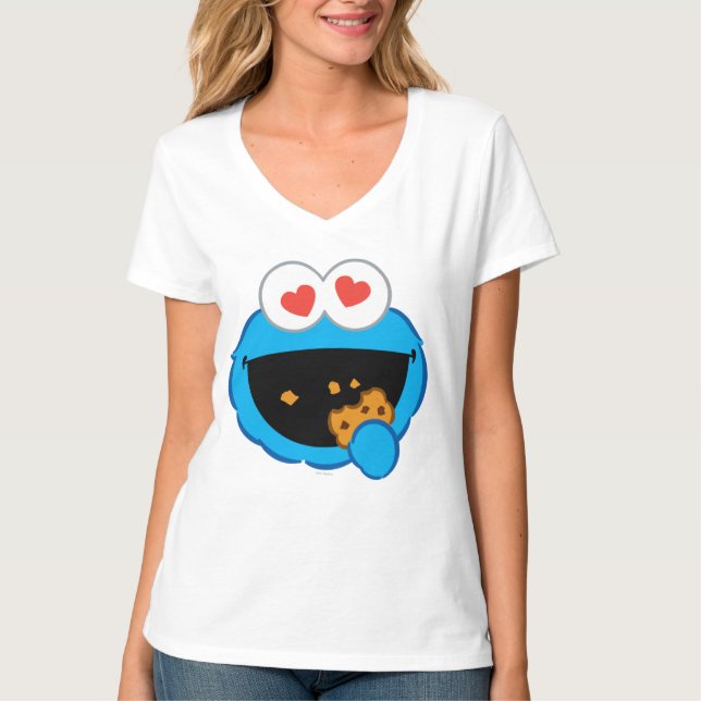 T-shirt Visage souriant de biscuit aux yeux en forme de co (Devant)
