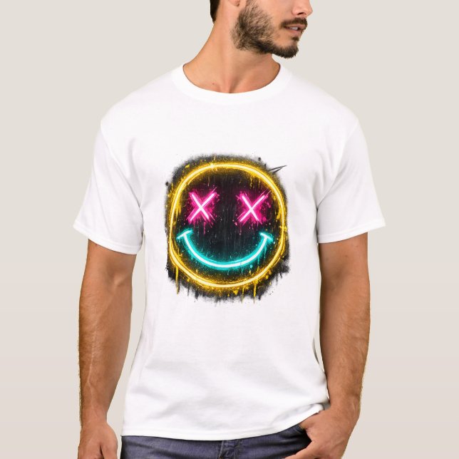 T-shirt Visage Souriant Néon (Devant)