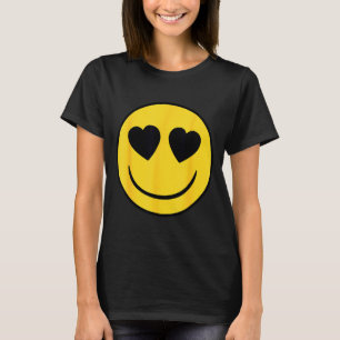 T-shirt Visage sourire jaune rétro yeux coeur Emoji offici