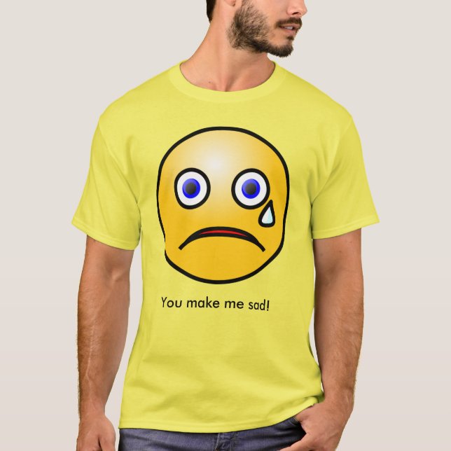 T-shirt Visage Tearatif Jaune Tu Me Rends Triste Visage (Devant)