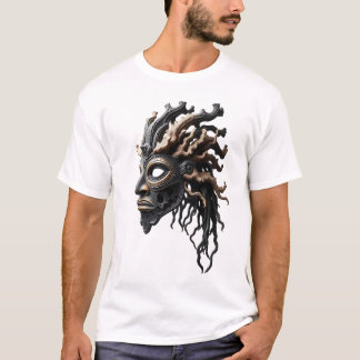 T-shirt Visage tribal dynamique avec conception de récif c