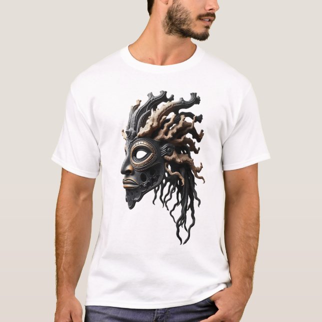 T-shirt Visage tribal dynamique avec conception de récif c (Devant)