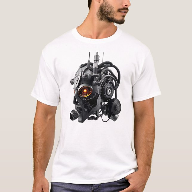 T-shirt Visage Tribal Flottant Blanc (Devant)