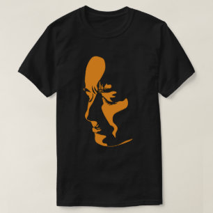 T-shirt visage triste, jolie dame visage triste, noir, ten