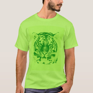 T-shirt Visage vert de tigre