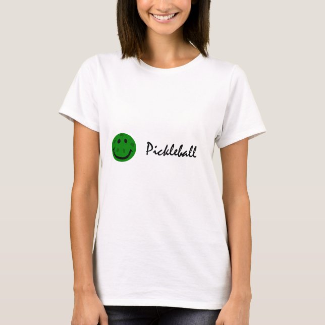 T-shirt Visage vert drôle de Pickleball (Devant)