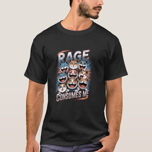 T-shirt Visages de chat de Rage Me Consume (Devant)