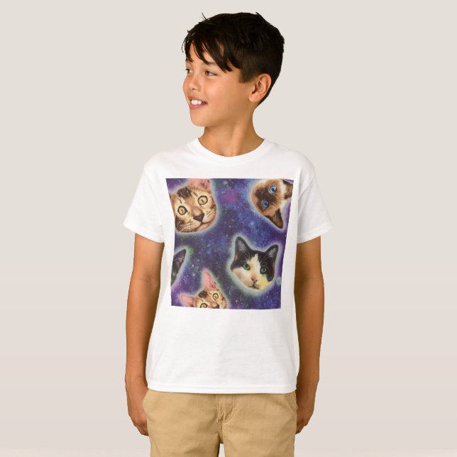 T-shirt Visages de chats avec différentes races et motifs (Devant entier)