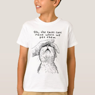 T-shirt Visages de chats drôles quand on les caresse – Lig
