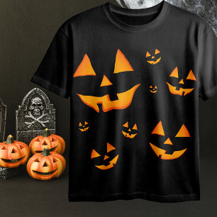 T-shirt Visages de citrouilles lumineuses pour le design d