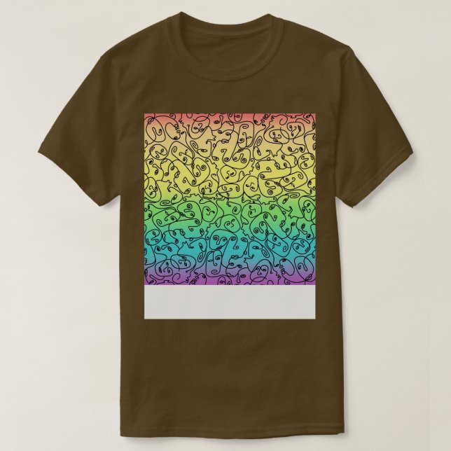 T-shirt Visages funky sur arc-en-ciel 1 (Design devant)