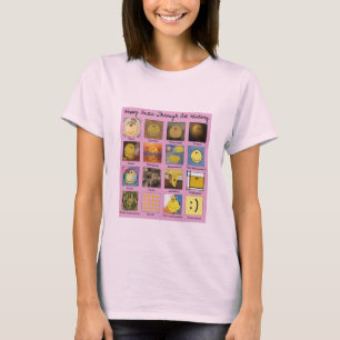 T-shirt visages heureux par la chemise d'histoire d'art
