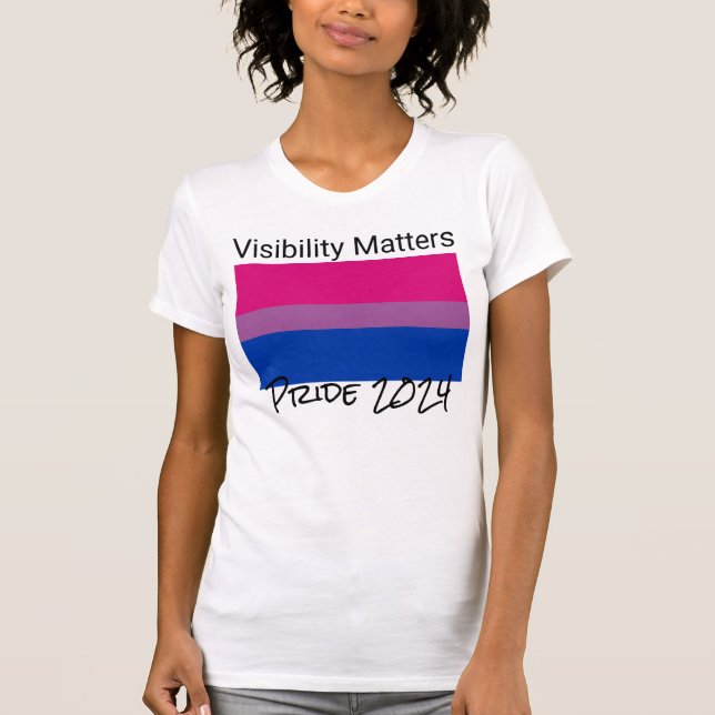T-shirt Visibilité Matters, Drapeau de la fierté bisexuell (Devant)