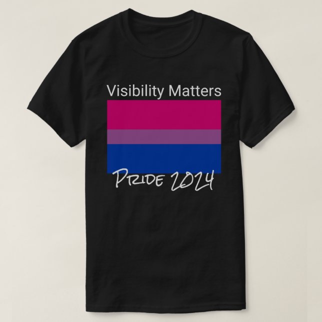 T-shirt Visibilité Matters, Drapeau de la fierté bisexuell (Design devant)