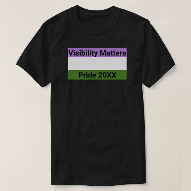 T-shirt Visibilité, point important Drapeau de la Genderqu (Design devant)
