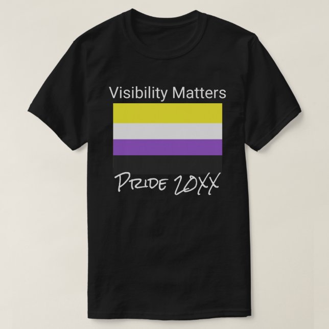 T-shirt Visibility Matters, Non-Binary Pride Flag, Ville (Design devant)