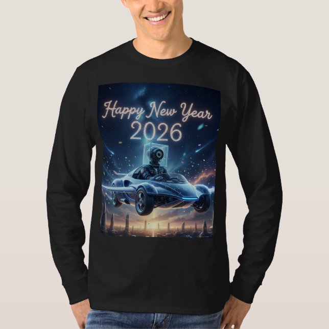 T-shirt Vision IA : Premier voyage du robot en 2026  (Devant)