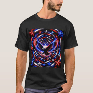 T-shirt Vision Spirale Américaine – Aigle Patriotique Opti