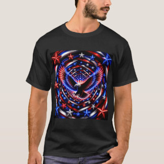T-shirt Vision Spirale Américaine – Aigle Patriotique Opti