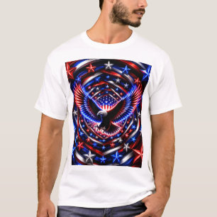 T-shirt Vision Spirale Américaine – Aigle Patriotique Opti