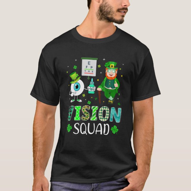 T-shirt Vision Squad Leprechaun Optométriste St Patrick’S  (Devant)