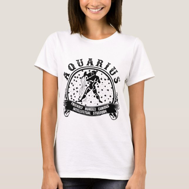 T-shirt Visionnaire cosmique : Aquarius Zodiac Tee (Devant)