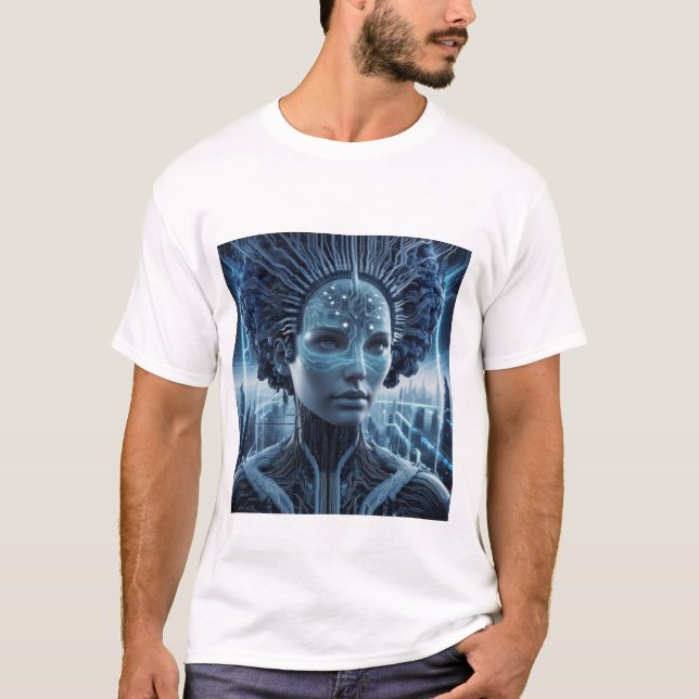 T-shirt Visionnaire Cybernétique pour hommes (Devant)