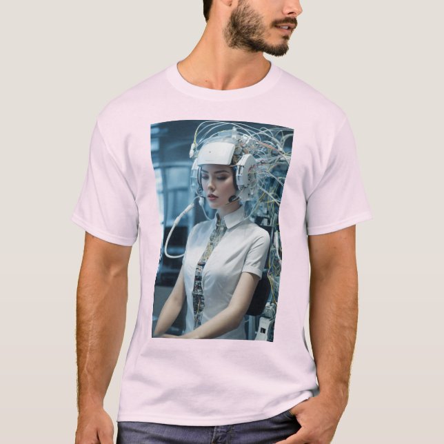 T-shirt Visions cybernétiques : Esthétique Futuriste (Devant)
