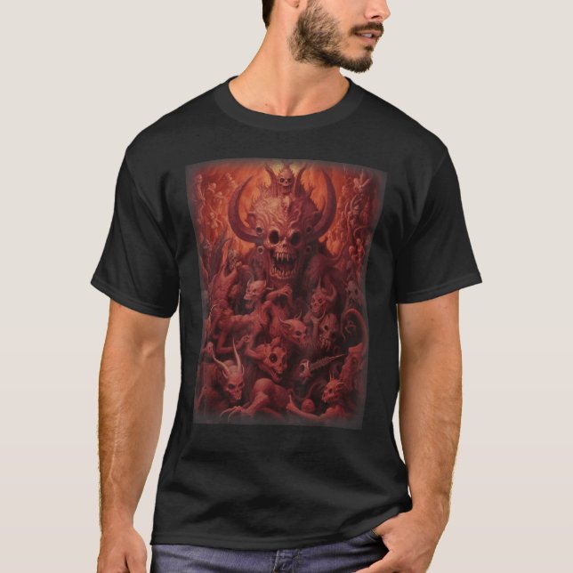T-shirt Visions de l'enfer Satan Devils Démons Monster Ske (Devant)