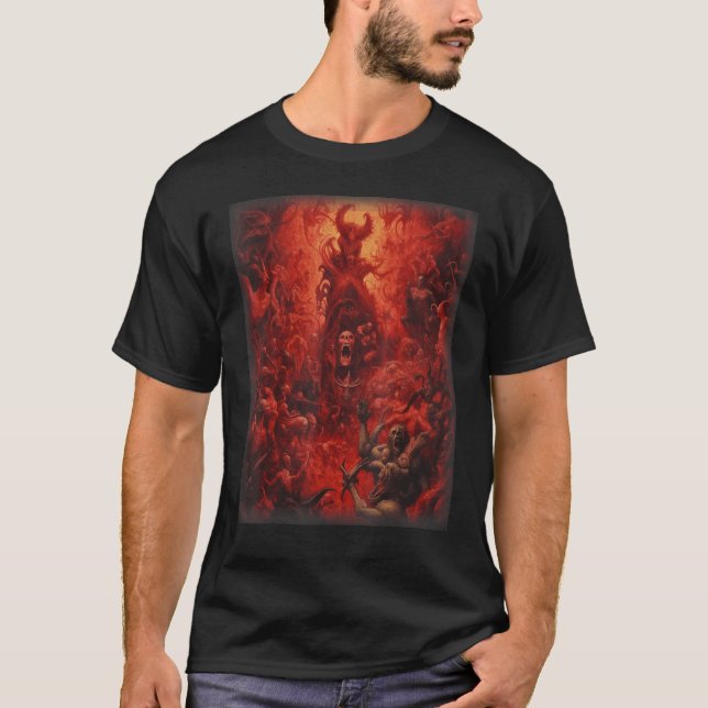 T-shirt Visions de l'enfer Satan Devils Démons Monster Ske (Devant)