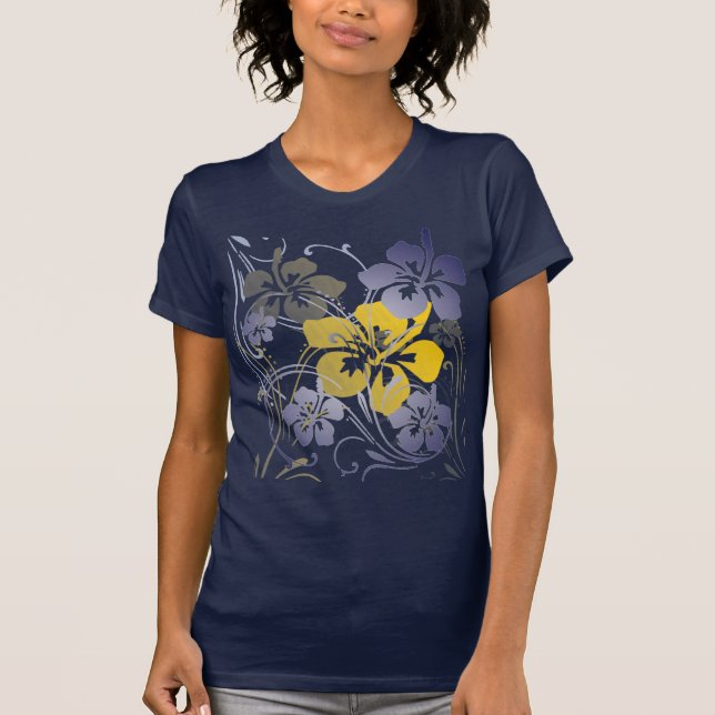 T-shirt Visions tropicales (en bleu) (Devant)