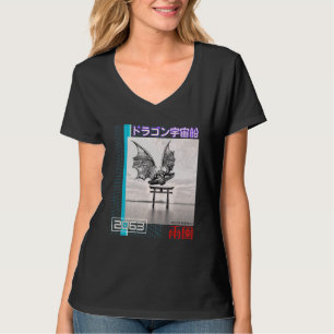 T-shirt Visite d'Alien japonais Cyberpunk Vaporwave Street
