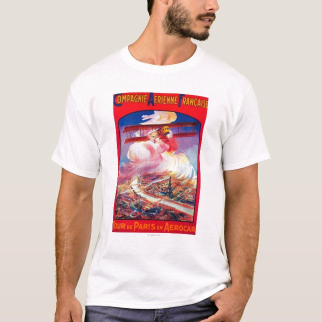 T-shirt Visite De Paris, France dans Aerocar PosterEurope (Devant)