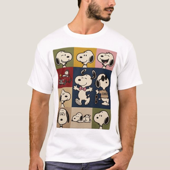 T-shirt Visite des époques rétro de Snoopy, conception de  (Devant)