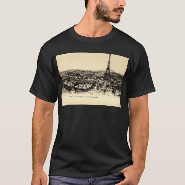 T-shirt Visite Eiffel, cru de La de Paris France c1910 (Devant)