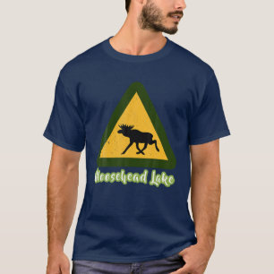 T-shirt Visite en détresse Maine Moosehead Lake Moose Cro