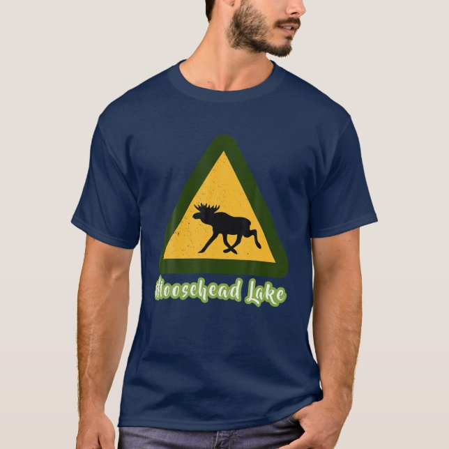 T-shirt Visite en détresse Maine Moosehead Lake Moose Cros (Devant)