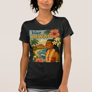 T-shirt Visite Hawaii Tourisme Art Mid Century