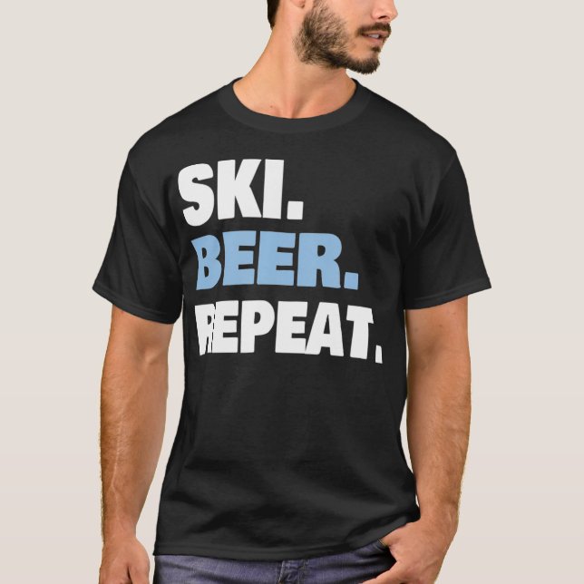 T-SHIRT VISITE SKIABLE SKI BIÈRE AIVER DON POUR HOMMES (Devant)