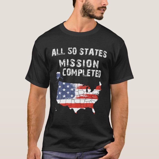 T-shirt Visité Tous Les 50 États American Traveling Geogra (Devant)