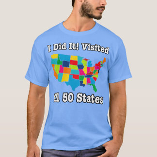 T-shirt Visité Tous les 50 États États-Unis États