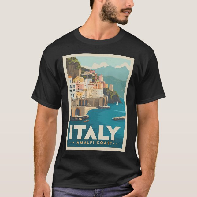 T-shirt Visite vintage En Italie Côte Amalfitaine (Devant)