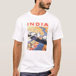 T-shirt Visiter INDIA Imperial Airways Vintage voyage Adve