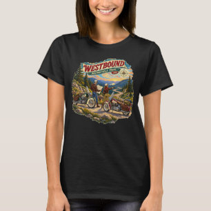 T-shirt Visites à moto vers l'ouest Femmes Vintage America